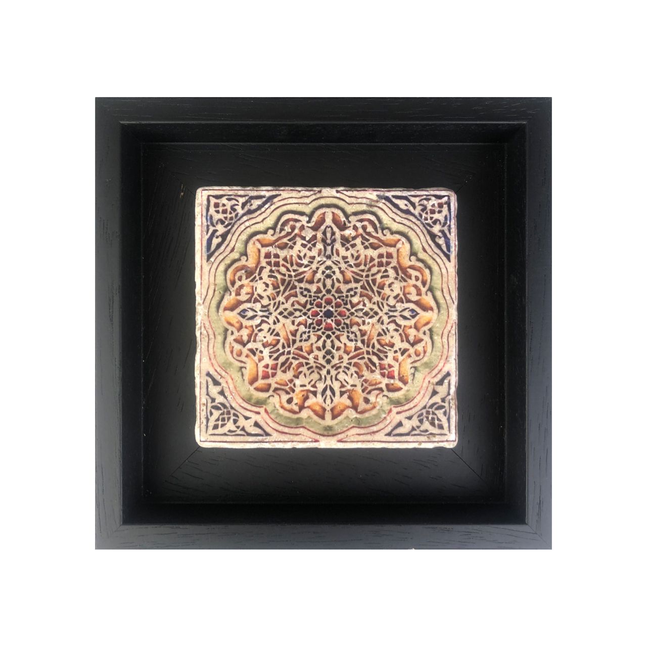 Zawiya Sidi Ahmed Geometric Moorish Design Stone Art, Frame Colour: Black, Size: Mini