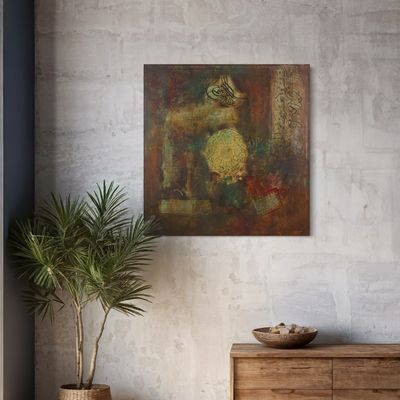 Surah Ikhlaas Patchwork Abstract Multi-Media Original Hand painted Canvas
