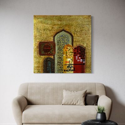 Abstract Blessed Arches & Ayaats Original Mix Media Hand Painted Canvas