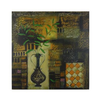 Abstract Collage Mixed Media Original Hand Painted Canvas