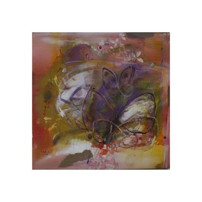 Abstract Mixed Flowers Collage Mixed Media Original Hand Painted Canvas