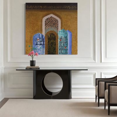 Abstract Blessed Arches &amp; Ayaats Original Mix Media Hand Painted Canvas
