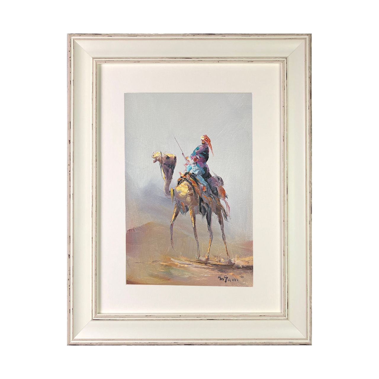 Desert Rider &amp; Camel - Knife Art Oil Painting