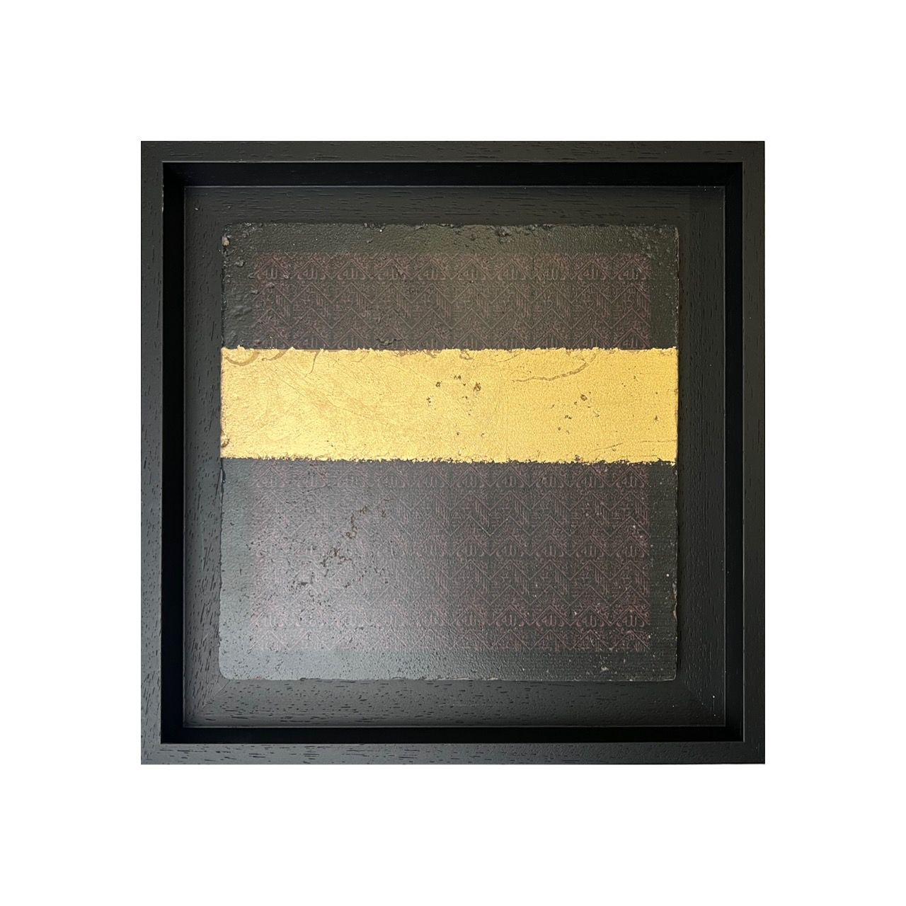 Kiswa Kaaba Gold Leaf  Stone Art, Frame Colour: Black, Size: Medium