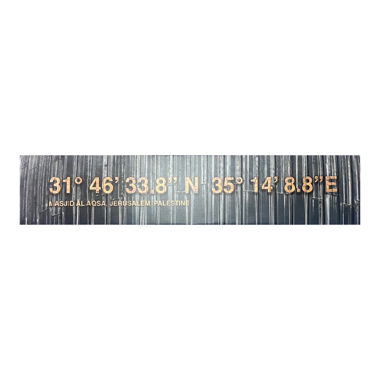 The Aqsa GPS Coordinates Grey Dome Design Original Giclée Canvas