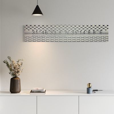 The Aqsa GPS Coordinates Keffiyeh Design Original Giclée Canvas