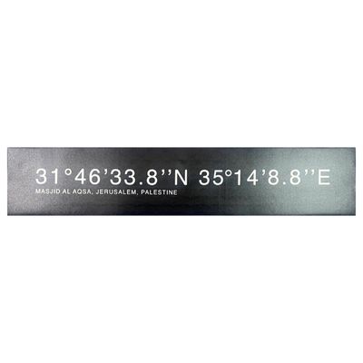 The Aqsa GPS Coordinates Keffiyeh Black Design Original Giclée Canvas