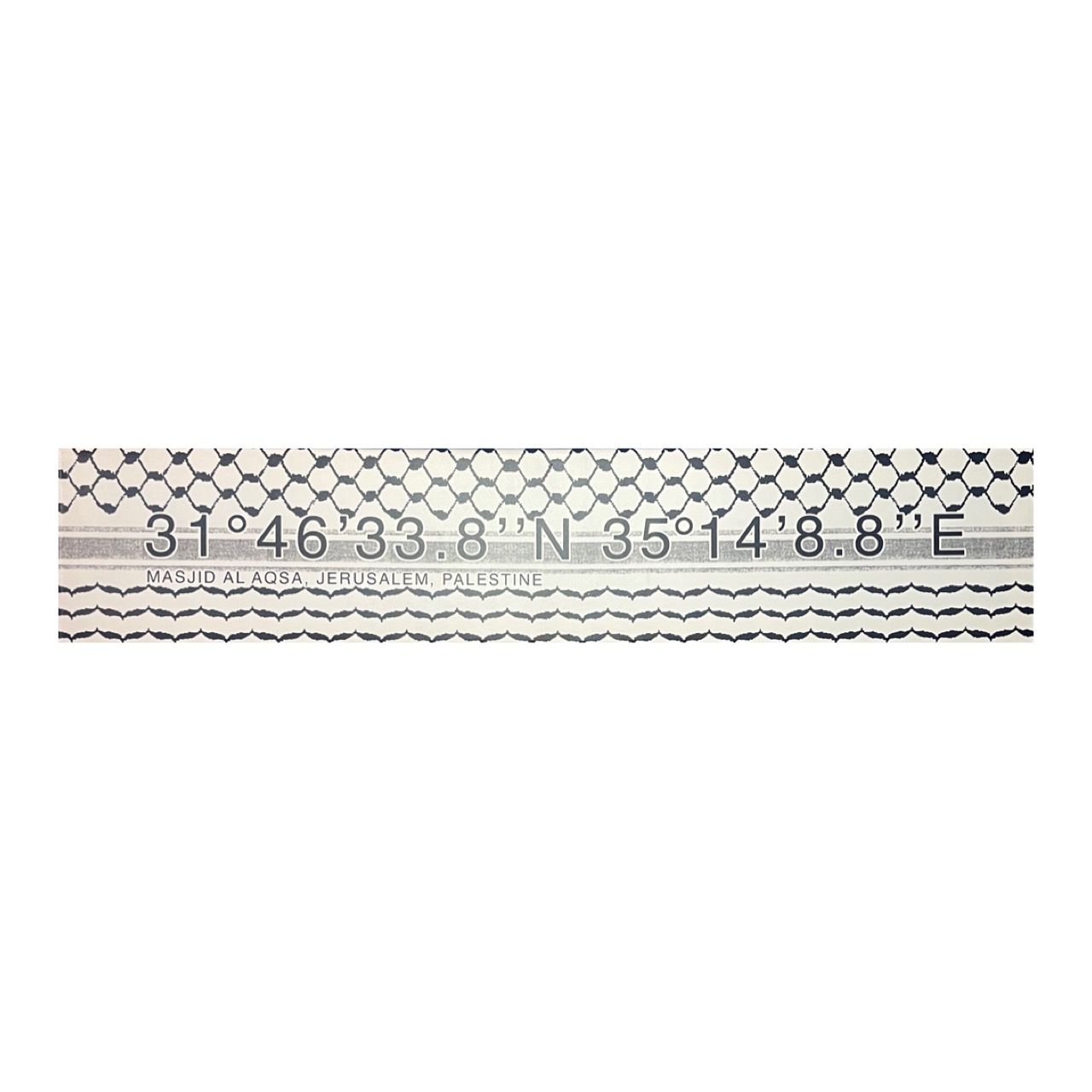 The Aqsa GPS Coordinates Keffiyeh Design Original Giclée Canvas, Frame Colour: Un-framed