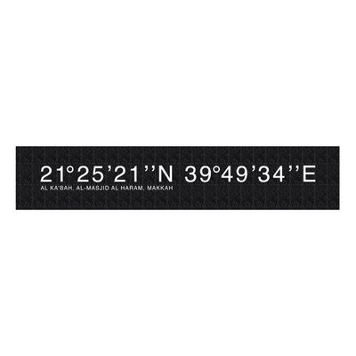 The Kaaba GPS Coordinates Monochrome Original Giclée Canvas