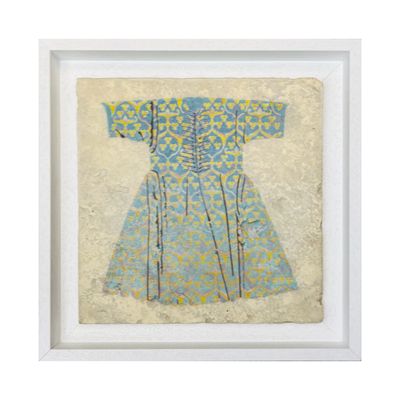 Sky Blue &amp; Yellow Kaftan Stone Art