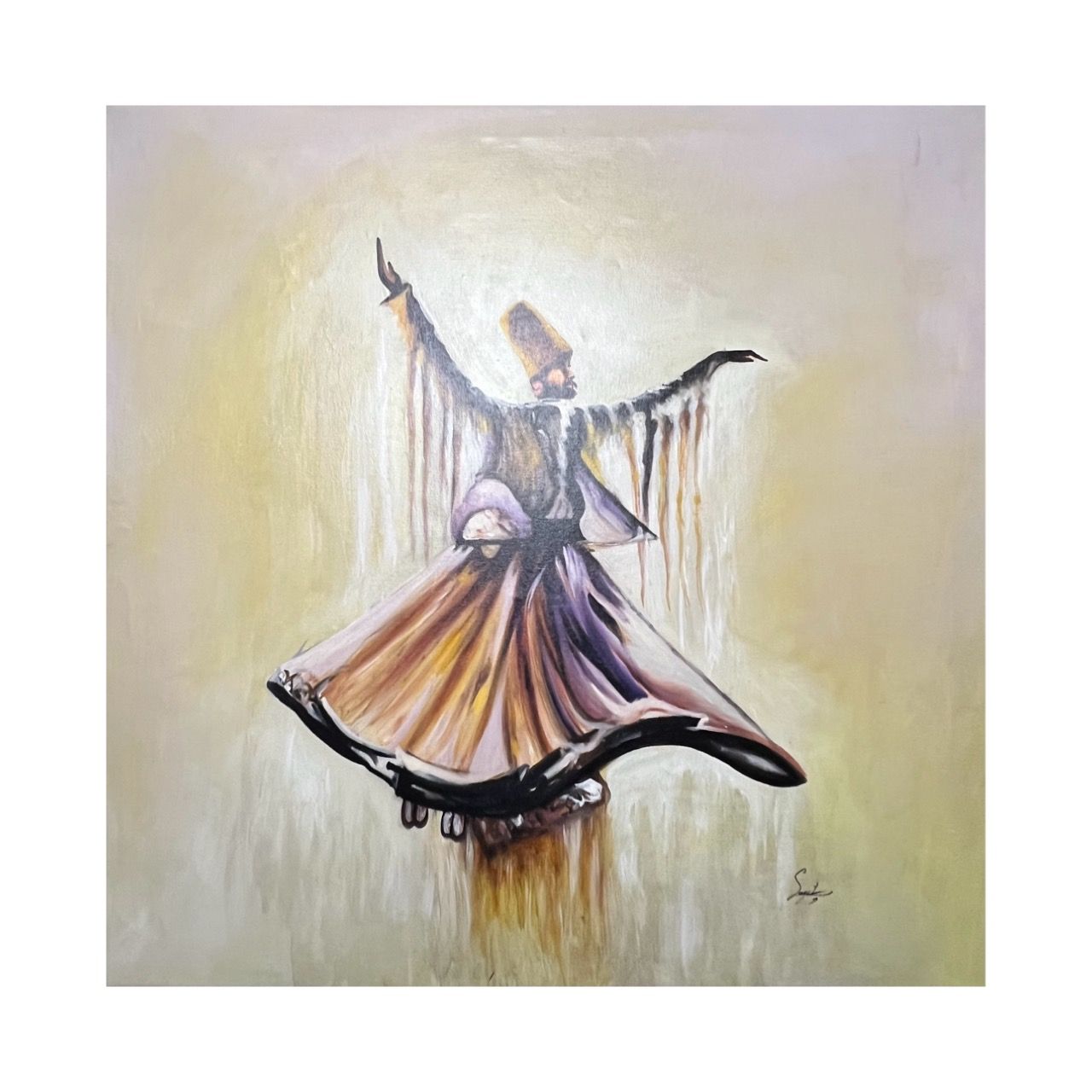 Dance of the Dervish – Hand-Painted Oil Artwork, Frame Colour: Un-framed