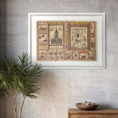 Islamic Gift Mosaic Hajj Map of Mecca & Medina Circa 1263 AH/1846 AD Design Stone Art