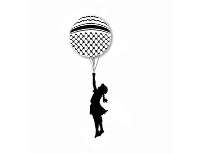 Banksy's “The Girl with the Balloons” Keffiyeh Design Greeting Card