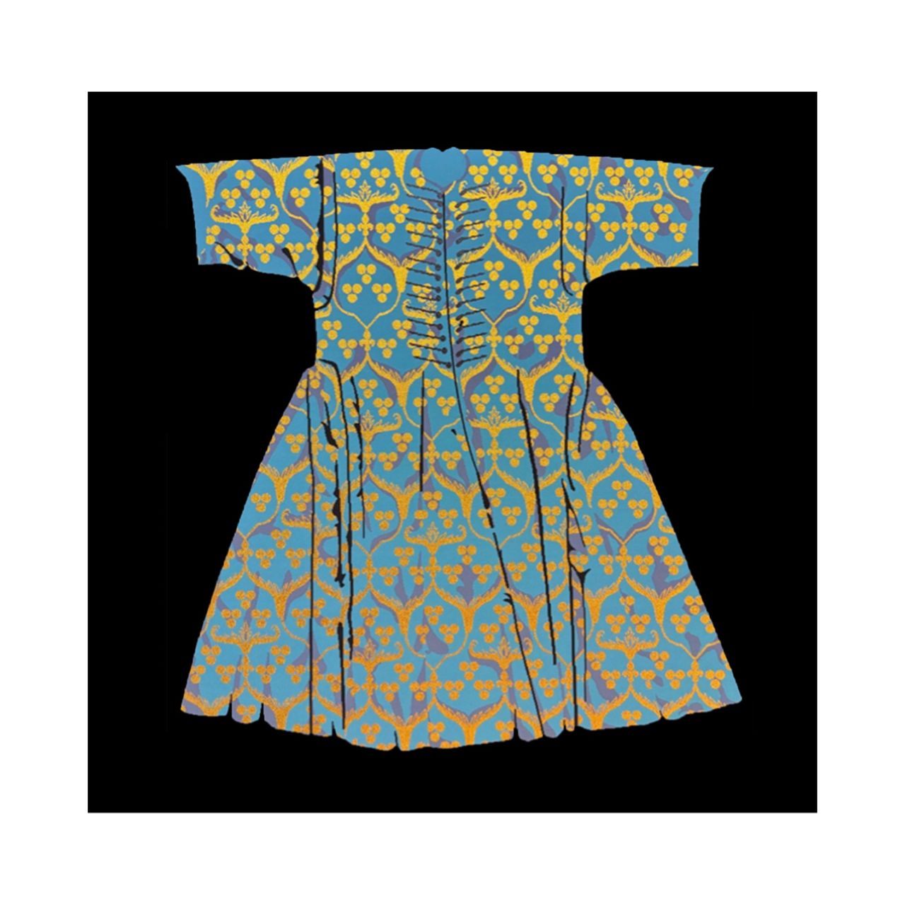 Sky Blue &amp; Yellow Kaftan Dark Background Greeting Card