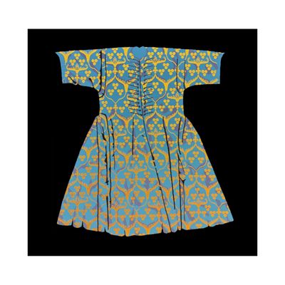 Sky Blue &amp; Yellow Kaftan Dark Background Greeting Card