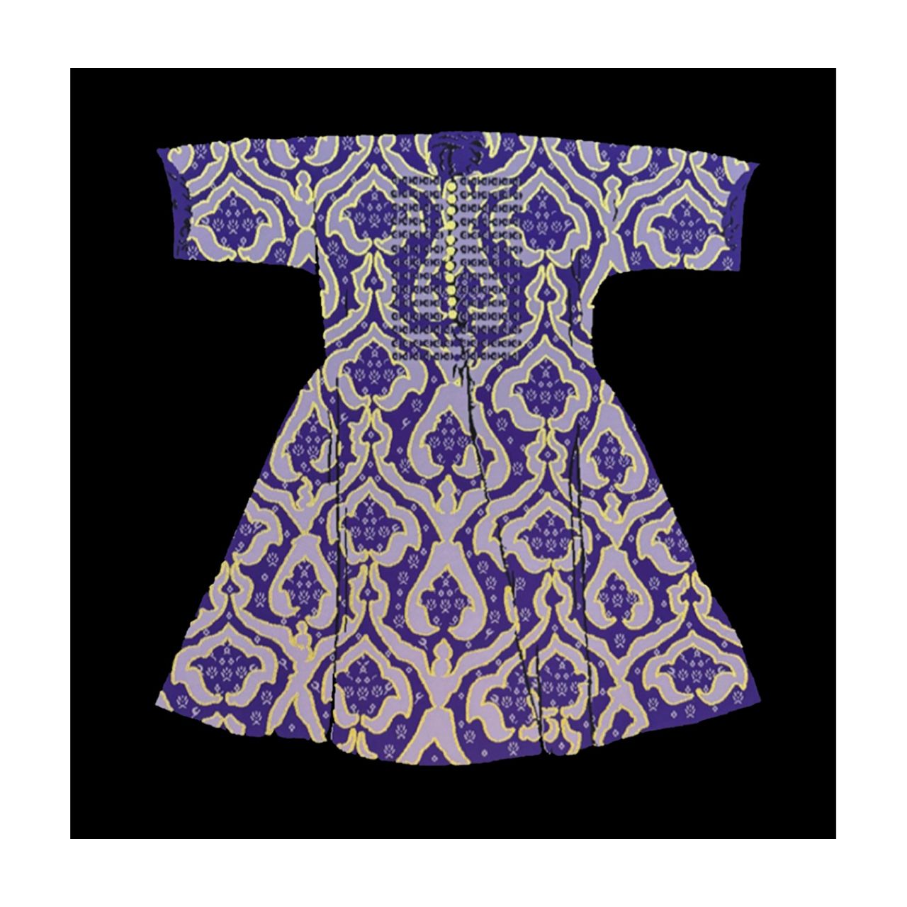 Blue Kaftan on Dark Background Greeting Card