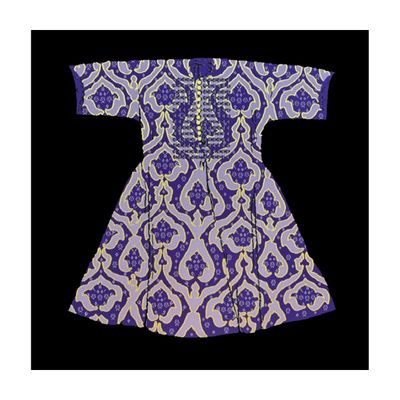 Blue Kaftan on Dark Background Greeting Card