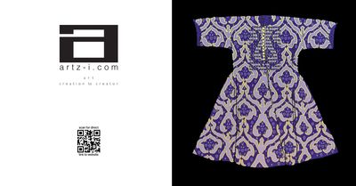 Blue Kaftan on Dark Background Greeting Card