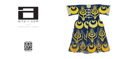 Blue & Yellow Kaftan Greeting Card