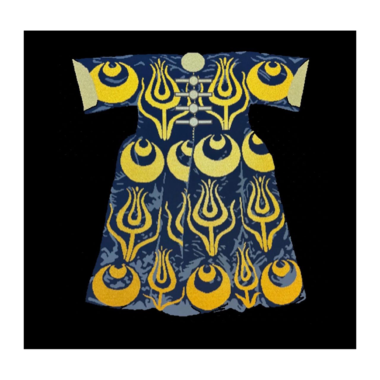 Blue &amp; Yellow Kaftan on Dark Background Greeting Card