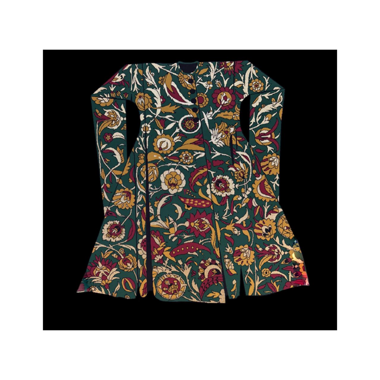 Floweresque Dark Background Kaftan Greeting Card