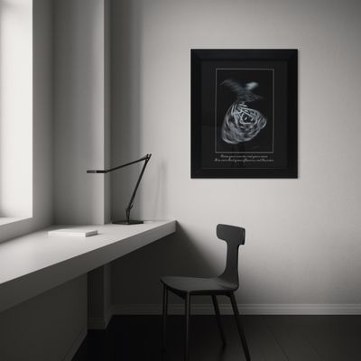Rumi Whirling Dervish White Design in Black Grain Finish