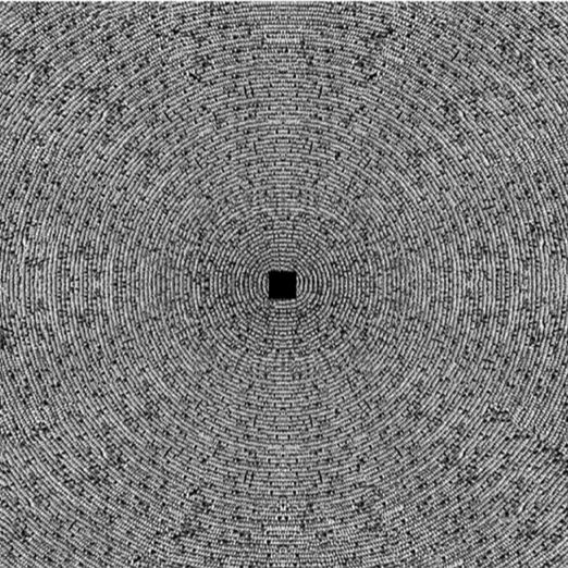 Kaaba - The Masses Abstract Giclée Premium Print Canvas 40 x 40inch in a roll