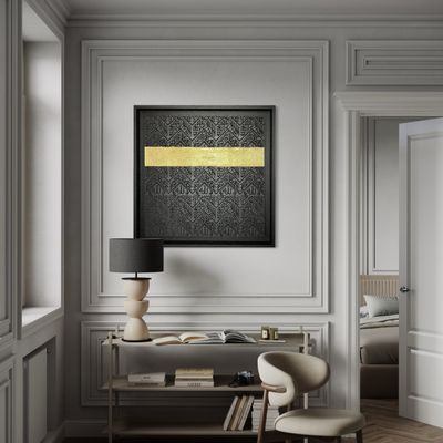 Kiswah Design: Black &amp; Gold Elegance with 3D Engraved, Hand-Textured Detail