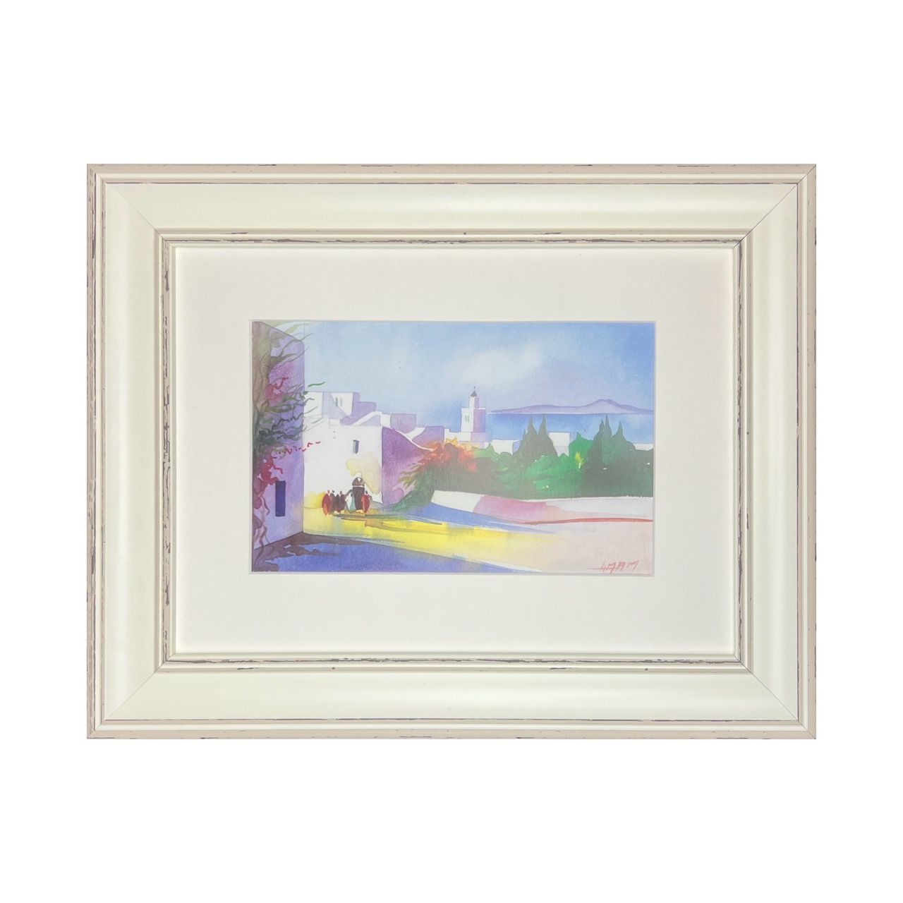 Pathway to the Minaret – Water Colour Piece in Distressed Frame