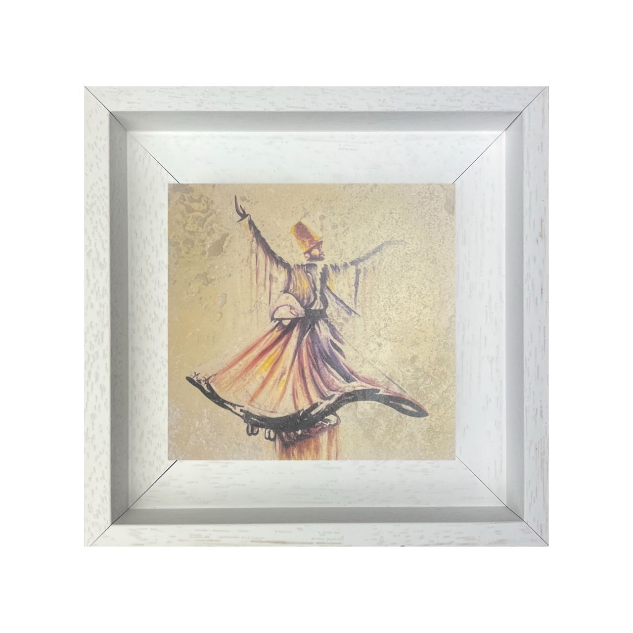 Dance of the Dervish Stone Art, Size: Small, Frame Colour: White