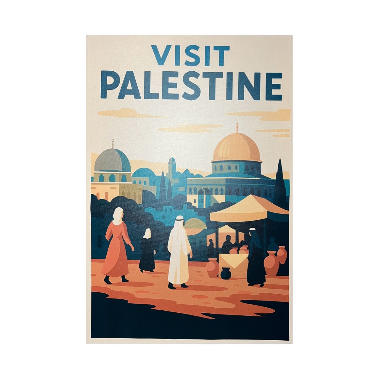 Visit Palestine Premium Giclée Canvas, Size: Small, Frame Colour: Un-framed