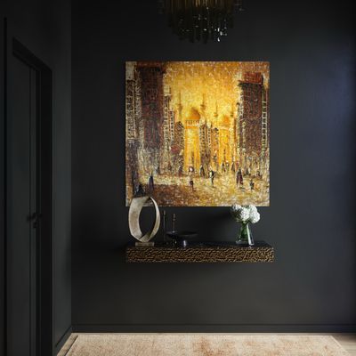 Golden Streets of Baghdad –  Textured Original Knife Oil Painting