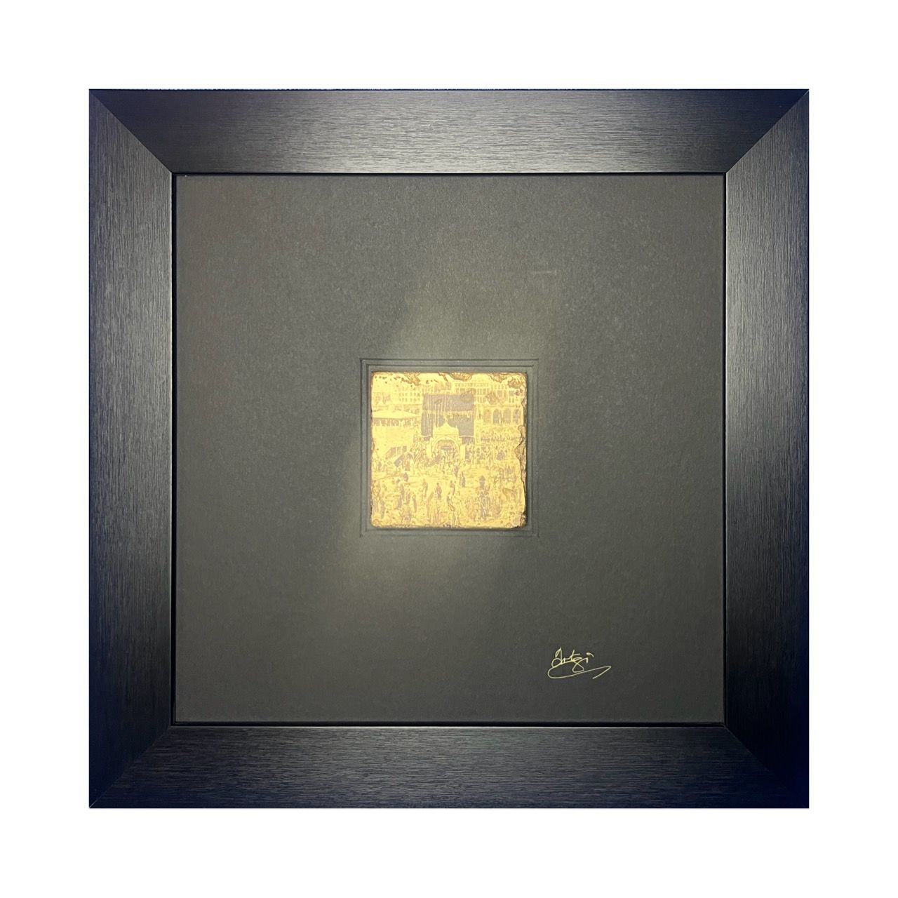 The Kaaba, Circa 1887 — Ottoman Era in Gold – Modern Framed Islamic Art The Kaaba, Circa 1887 — Ottoman Era in Gold – Modern Framed Islamic Art, Size: XL, Frame Colour: Black