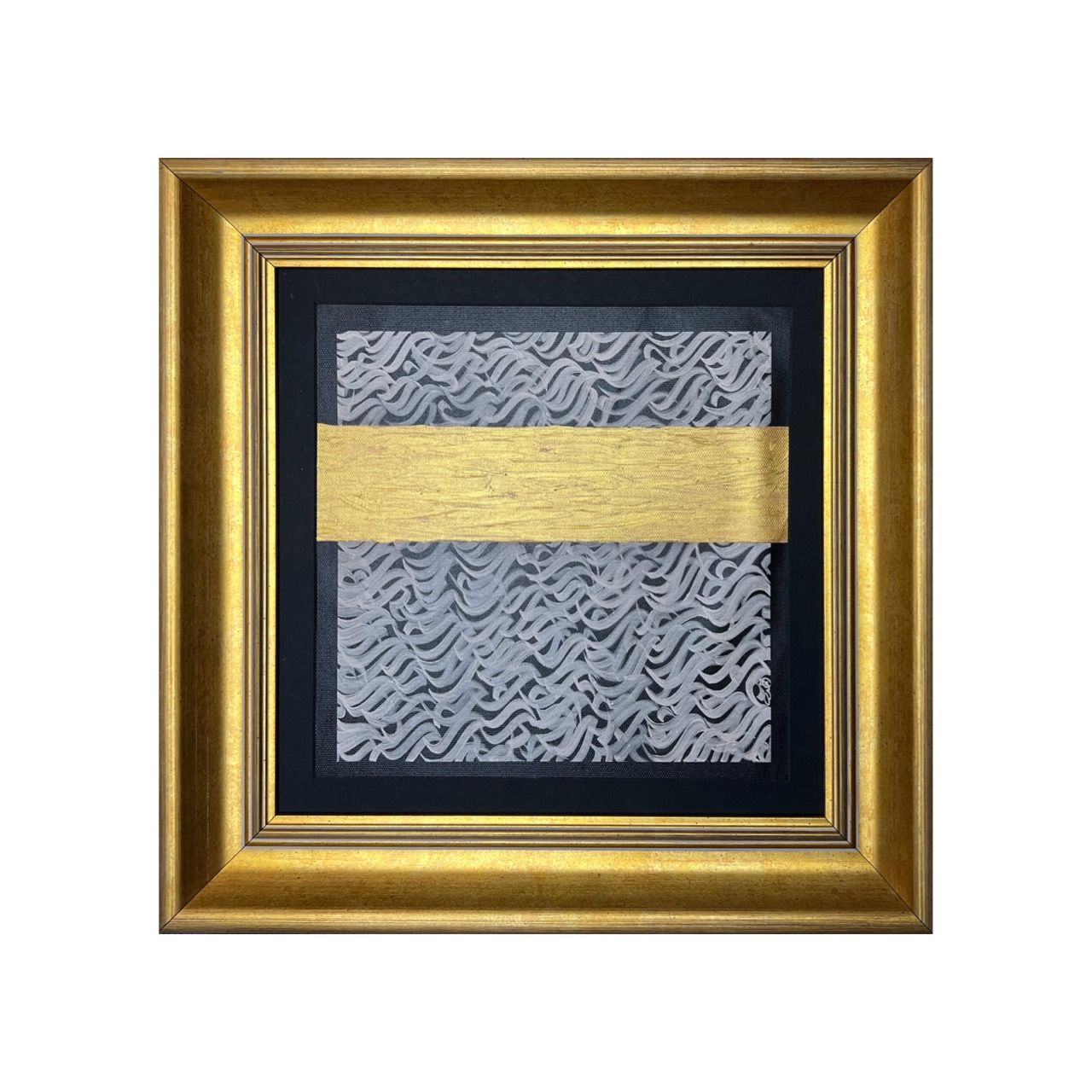 Kaaba Gold Leaf Textured Oil Painting – “Huwa ar-Rahman” Arabic Calligraphy Kaaba Gold Leaf Textured Oil Painting – “Huwa ar-Rahman” Arabic Calligraphy, Frame Colour: Gold