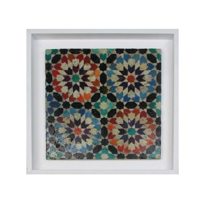 Madrasa Ben Youssef Marrakesh Moroccan Zellige Mosaic Design Framed Stone Art