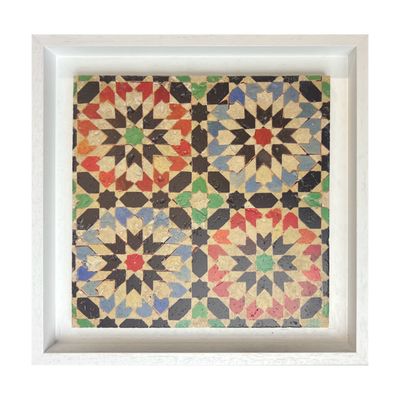 Madrasa Ben Youssef Marrakesh Moroccan Zellige Mosaic Design Framed Stone Art