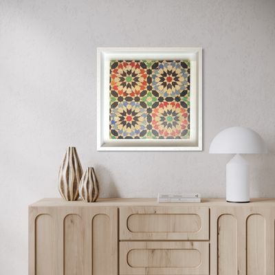 Madrasa Ben Youssef Marrakesh Moroccan Zellige Mosaic Design Framed Stone Art