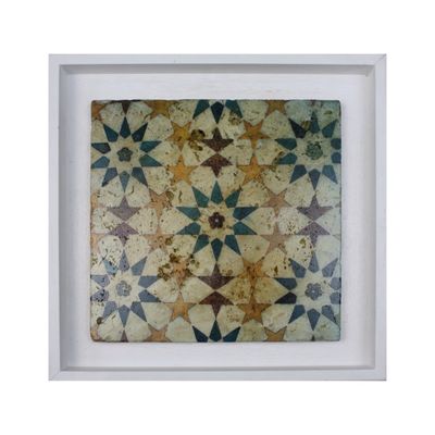 Stars Moroccan Geometric Zellige Mosaic Design Framed Stone Art