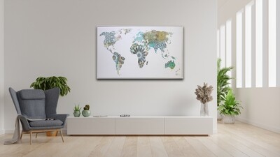 The World Map Geometric Design Original Giclée Canvas