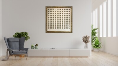 99 Names of Allah in Large Square Design in Gold Ornate Frame