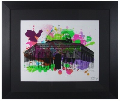 Dome of the Rock Colours of Love in a Black Grain Finish Frame Dome of the Rock Colours of Love in a Black Grain Finish Frame