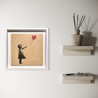 Banksy's Girl with Balloon Design Stone Art