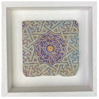 Turquoise Blue Floral Mosaic Persian Geometric Stone Tile Turquoise Blue Floral Mosaic Persian Geometric Stone Tile