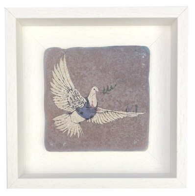 Banksy's “Armoured Peace Dove” Design Stone Art Banksy's “Armoured Peace Dove” Design Stone Art