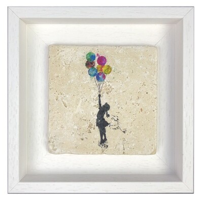Banksy's “The Girl with the Balloons” Design Stone Art Banksy's “The Girl with the Balloons” Design Stone Art