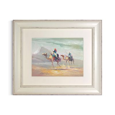 Two Bedouin Riders - Knife Art Oil Painting