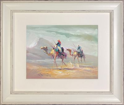 Two Bedouin Riders - Knife Art Oil Painting Two Bedouin Riders - Knife Art Oil Painting