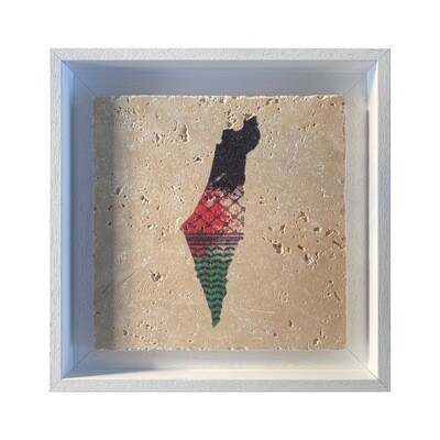 Palestine Map & Flag Design Stone Art Palestine Map & Flag Design Stone Art