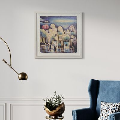 Abstract Houses & Domes Blue Design Stone Art