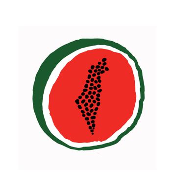 Watermelon Palestine Map Greeting Card Watermelon Palestine Map Greeting Card